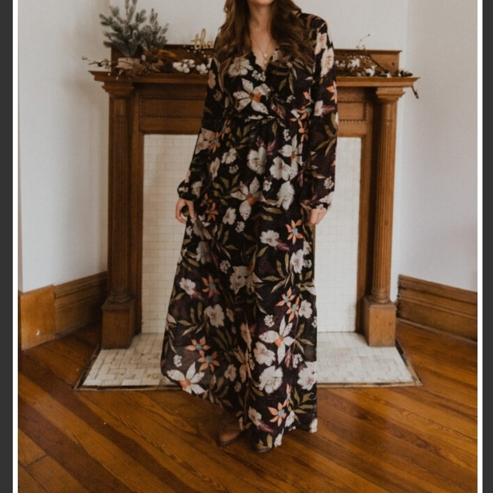 Floral Black Maxi Dress
